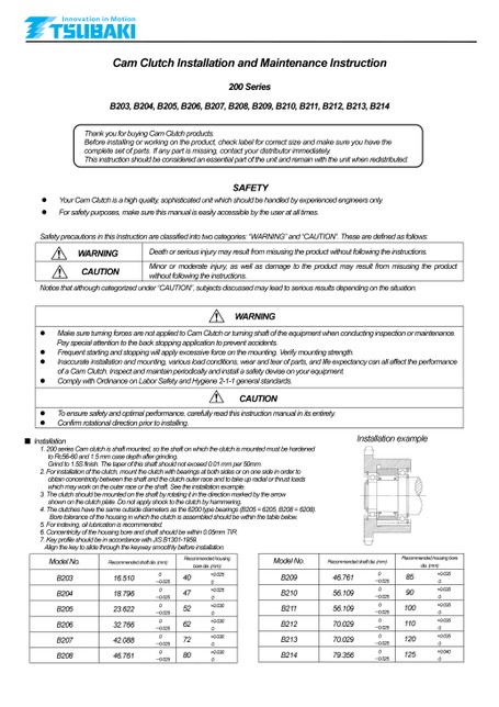 凸轮离合器200系列