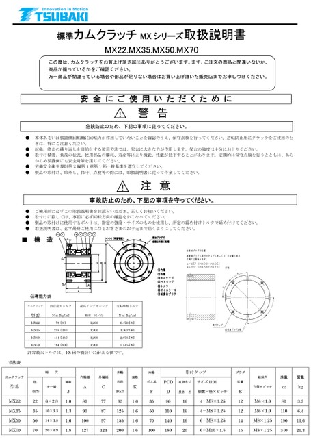 MX系列凸轮离合器