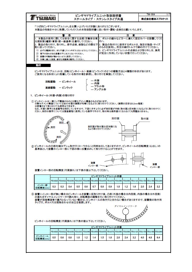 销齿传动组件PDU