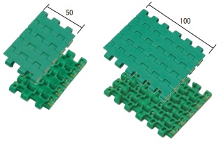 コンベヤベルトからの置換に対応したチェーン幅